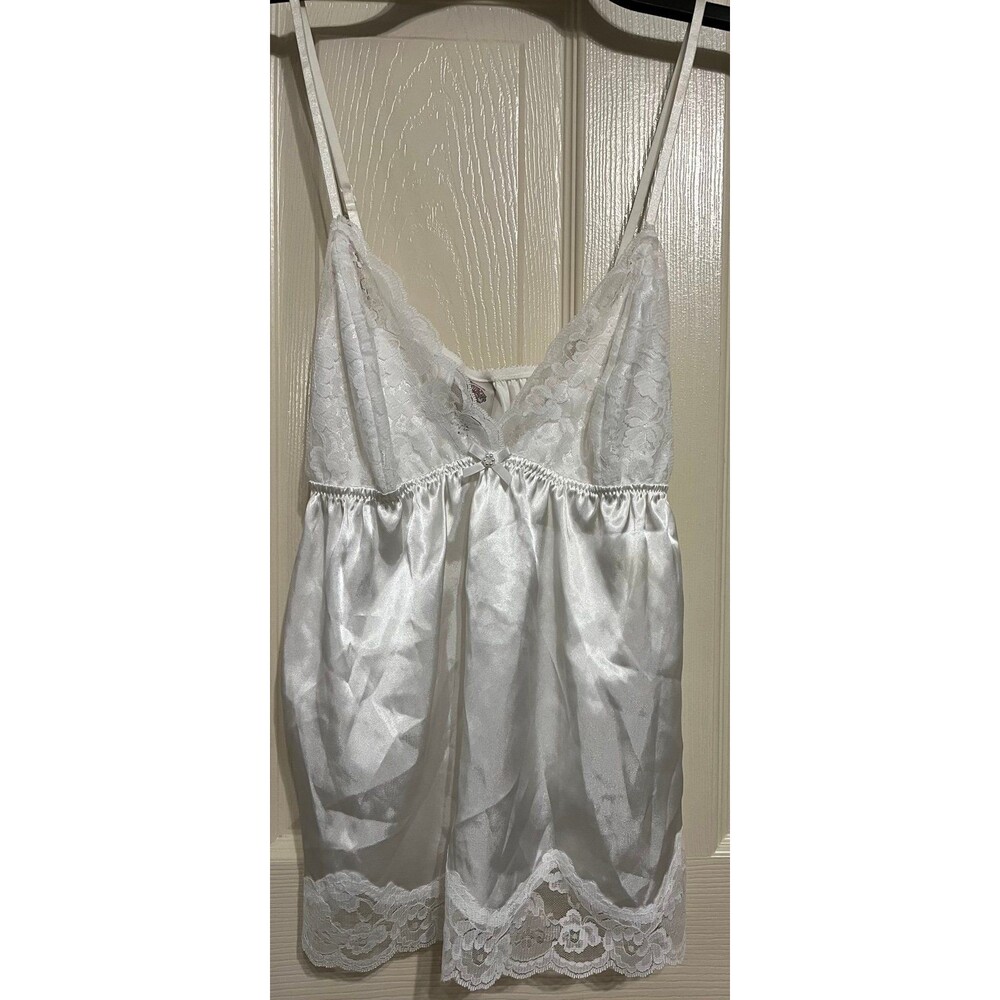 White Lace Tank Top Lingerie Bridal Honeymoon Coquette Romantic Babydoll Cami